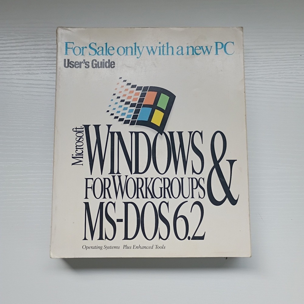 Microsoft Windows For Workgroups & MS-DOS 6.2 Users Guide Manual Vtg
